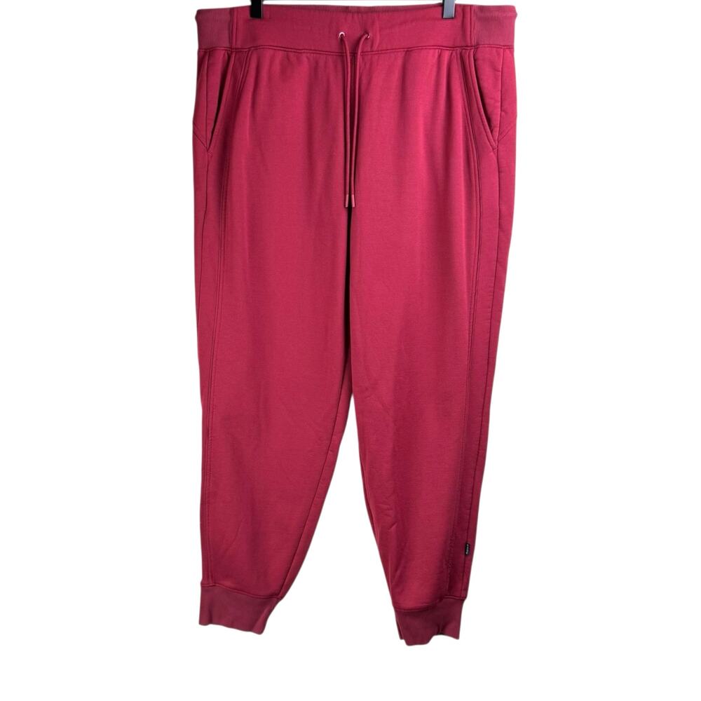 Athleta XL Altitude Jogger Drawstring High Rise Stretch Dark Red Pants Pockets
